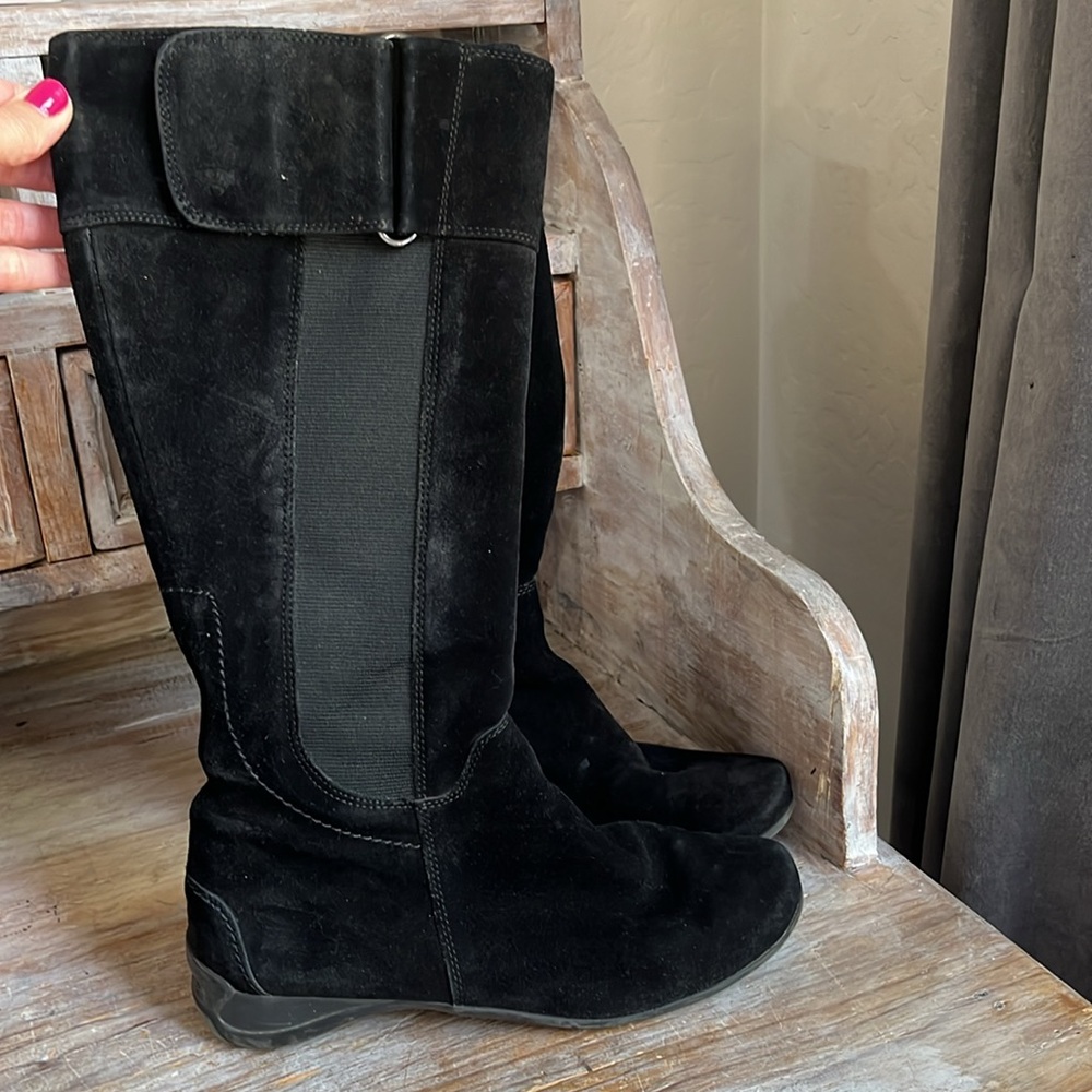 🖤 Paul Green Black Suede Leather Tall Riding Boots Size 3.5 / US Size 6